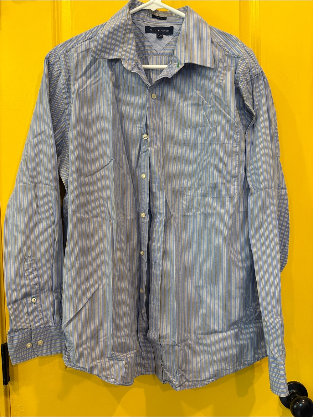 Tommy Hilfiger Blue Striped Men's Dress Shirt